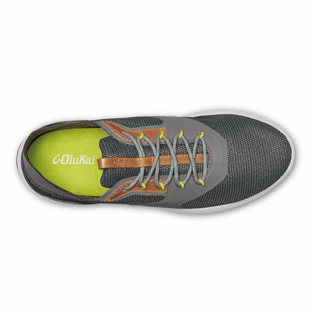 Olukai Men's Nihoa Li Sneaker - Poi / Charcoal US183-642